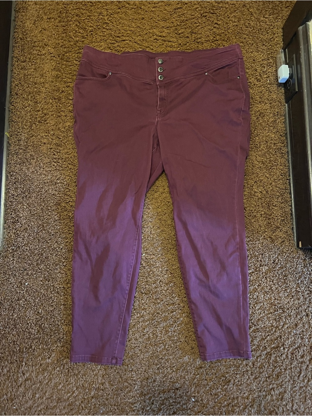 Lane Bryant Burgundy Stretch Skinny Jeans